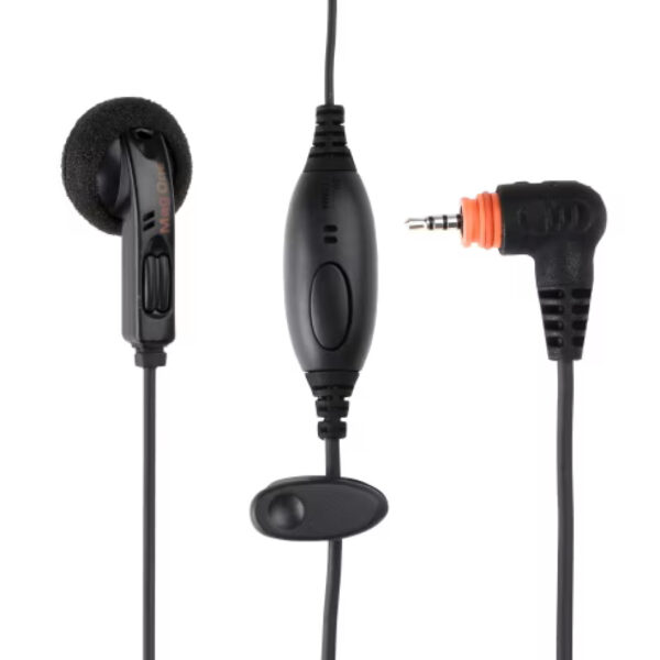 Earbud with In-line Microphone and Push-to-Talk